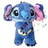 DASIAUTOEM Schlummer Kuscheltier, Baby Kuscheltier mit Atembewegung und Musik, Schlummer mit Sanfter Musik, AnxietyRelief, Baby Erstausstattung Neugeborene Geschenk, Babyparty Geschenk (Blau)