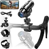 Pudet Luo Helmkamera, WiFi-gyrostabilisiert Action Cam Motorrad, 7-Stunden-Aufnahmezeit 1080P HD & 120° Ultra-Weitwinkel Actionkameras IP66 Wassergeschützt für Fahrrad/Motorrad