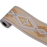 JMORCO Selbstklebende Bordüre 10 Meter PVC wasserdicht Taillenlinie pastoralen Stil selbstklebende Wand Sockelleiste Tapete Wohnzimmer Dekor Bordüre Wandaufkleber (Color : 02)