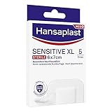 5 x Hansaplast Pflaster - Sensitive Sterile XL - 5 Streifen (6 x 7 cm)