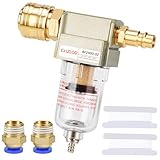 oumuik 1/4 Zoll Druckluftfilter Wasserabscheider Ölabscheider 1/4 BSP Druckluftfilter mit 1/4' Schnellkupplung für Kompressor