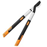 Fiskars SmartFit Bypass-Teleskop-Astschere für frisches Holz, Antihaftbeschichtet, Gehärteter Präzisionsstahl, Grifflänge: 66 bis 90 cm, Schwarz/Orange, L86, 1013564