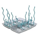 Abtropfschale - Flaschenständer, Flaschenwäscheständer, Abtropfgestell | Multifunktionaler Siebträger mit abnehmbarer Abtropfschale, leicht zu zerlegen für Nippel, Deckel, Werkzeuge für
