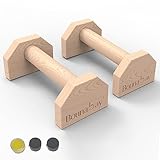 Bounabay Liegestützstangen Ständer, 1 Paar Holz Parallettes Gravity Fitness Mini Griff Pumpen Liegestütze für Fitness, Gymnastik, Aerobic