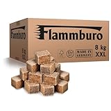 FLAMMBURO (8 kg) Öko XXL Anzündwürfel vom Deutschen Hersteller, Grillanzünder, Kaminanzünder, Ofenanzünder, Anzündwürfel, Anzündwolle - DIN zertifizierte - Made in Germany - (8 kg)