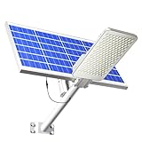 Solar Street Light IP65 Wasserdichte Solarstraßenbeleuchtung Mit verstellbaren Sonnenkollektoren Kann ferngesteuert werden, für Parkplatz auf Basketballplatz (Color : Silver, Size : 20000W-