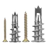 50 Stück Gipskartondübel,Selbstbohrender Rigips Dübel mit Schrauben,Hohlraumdübel Set,Rigips Dübel für Schwere Lasten,Trockenbau Dübel für Rigipswände, Befestigung In Gipsfaserplatten Beton