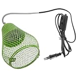 NOLITOY Wärmelampe für Reptilien und Vögel Lampenschirm mit Verbrühungsschutzgitter Langer Halter 220 v Tastenschalter Geeignet für Terrarien von Echsen Schildkröten und Papageien