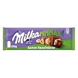 Milka MMMAX Große Tafel Alpenmilchschokolade mit ganzen Haselnüssen, 250 g