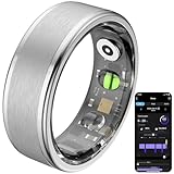 Newgen Medicals Pulsmesser: Fitnesstracker-Ring, Sp02, Herzfrequenz, Schlafanalyse, Silber, Gr.57 (Smart Ring iOS, Gesundheits-Tracer-Ring, Smarter)