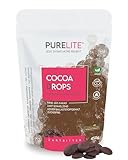 PURELITE Cocoa Drops zartbitter vegan, feinherbe große zuckerfreie Kakao Schokodrops, Erythrit & Stevia, Schokolade zum Schmelzen, Kuvertüre, Schokobrunnen, kalorienarm, mind. 60% Kakao, 450g