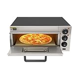 banborba Professioneller Pizzaofen, 2000W Kommerzieller Pizzabackofen, 50-350℃ Pizza Ofen mit 30min Timer für Küche, Restaurants, Bäckereien