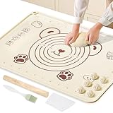 Silikonmatte Backen Große,70 x 50cm Teigmatte Silikon Rutschfeste,Backunterlage zum Teig Ausrollen,Knetunterlage Antihafte,Teigunterlage,Ausrollmatte,Backmatte Silikon mit Messung für GebäCk Pizza