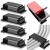 Vinabo 10 Stück selbstklebende Kabel-Clips, Kabelhalter, Kabelmanagement, Kabelclips mit Klebstoff, Organizer für Kabel für TV, PC, Schreibtisch, Zuhause, Büro, Schwarz