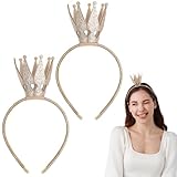 2Stk Krone Prinzessin Mädchen,Geburtstag Krone Stirnband,Prinzessinnen Krone Haarband,Prinzessin Geburtstagskrone Haarreif,Glitzer Haarschmuck für Kostüm Parteien Karneval Birthday Foto-RequisiteDeko