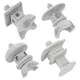 Sewroro Miniatur Pagodenstatue aus Langlebigem Sandstein Kleine Japanische Steinlaterne für Garten und Terrasse Wetterbeständige Gartenskulptur für Mikro Landschaften