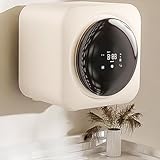 ZHJOPP Mini-Waschmaschine und -Trockner, kompakte Trommelwaschmaschine und Dörrautomat mit Innentrommel aus Edelstahl für Wohnungen, Wohnungen, Wohnheime, Wandhalterung (Wallhanging)