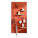 PFCDZDU Stecktafel Wand-Organizer Kit, Wandhalterung Modular Hänge- Regal Set, Display Regal Aufbewahrungs- Panel Für Büro Wohnzimmer Fitnessstudio Ornamente(Orange)