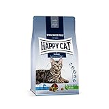 Happy Cat 70562 - Culinary Adult Quellwasser Forelle - Trockenfutter für ausgewachsene Katzen und Kater - 1,3 kg Inhalt