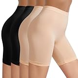 TIICHOO Radlerhose Damen Kurze Unter Kleid Anti Scheuer Sommer Leggings Kurz Mehrpack 4 (XL, 2 Schwarz/2 Beige)