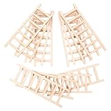 NOLITOY 12 Stück Handgefertigte Mini holzleiter Kompakte Puppenhaus Treppe Dekorative Mini Holztreppe für DIY Basteln Vielseitiges Deko accessoire für Garten Regal Haustier