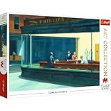 Trefl 10747 1000 Elemente, Art Collection, Kunst, Amerikanische Malerei, DIY, Kreative Unterhaltung, Spaß, Klassische Puzzles für Erwachsene und Kinder ab 12 Jahren, Nachteulen, Edward Hopper