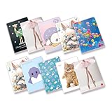 Pigna, Maxi Heft Sortiment Mädchen, f.to A4 21 x 29,7 cm, Seiten 80 + Sichtblatt, Papier 80 g/m², innen 5 m, kariert 5 mm, sortierte Deckblätter, 10 Stück