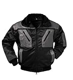 Norway Protection Pilotenjacke Pilot Jacke Arbeitsjacke 4-in-1 Funktion 2-farbig (L, schwarz/grau)