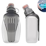HIULLEN Trinkflasche zum Joggen, 2 Stück Sporttrinkflasche Trinkflasche Klein, Auslaufsichere Wasserflaschen mit Rückenclip, Laufflasche zum Laufen, Wandern, Jogging, BPA-freie, 500ml