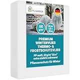 TTL GARDEN 50g/m² Wintervlies 32m² 1,6m x 20m weiß – Frostschutz Thermovlies Gartenvlies Winterschutz für Pflanzen außen – Pflanzenvlies Pflanzenschutz Winter Kübel & Hochbeet