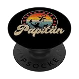 Papitän retro Kapitän vintage Papa Vatertag Geburtstag PopSockets mit austauschbarem PopGrip