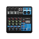 DJ Mischer 5-Kanal Professional 48V USB Mini Audio Mixer Audio Mischpult DJ Konsole Soundboard für Stereoanlage Streaming