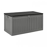 Grindi - Gartenbox Kissenbox Auflagenbox - Cygnus - Dunkelgrau, 270 Liter, 109x51x55 cm - Wassersichere Outdoor Paketbox, Gartenschrank & Truhe, wetterfest für Balkon, Gartenhaus, Geräteschuppen