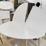 120 x 200 cm runder Holz-Klapptisch, platzsparendes Design, mobiler Banketttisch, ideal für Veranstaltungen, Essen und Außenbereich, tragbar, runde Tischplatte