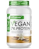 Vegan 7K Protein - 1kg - Vanille - Rein pflanzliches Eiweißpulver mit Reis-, Mandeln-, Soja-, Erbsen-, Hanf-, Cranberry-, Sonnenblumenprotein