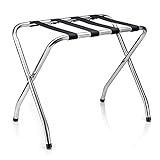 CARO-Möbel Kofferständer Luggage Kofferablage Kofferbock, Metall verchromt, klappbar