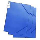 Blauer Sammelmappe A4 3er Set, Stabile & Langlebige Postmappe a4 Schule Fasst 100 Blatt mit Gummizug, Eckspannermappe Plastik Mappe für Schule Kinder