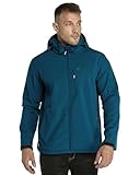 33,000ft Softshelljacke für Herren Wasserdicht Winterjacke Winddicht Warme Fleece Gefüttert Windbreaker Funktionsjacke Outdoorjacke für Wandern Fahrrad Camping Dunkles Cyanün 3XL