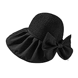 Solider Sonnenhut für Damen im Freien, lässiger, eleganter Sonnenhut Accessoires Damen (Black, One Size)