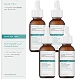 Haarwuchs Serum für Frauen und Männer, Peptid Kopfhautserum für dünner werdendes Haar zur Unterstützung der Haarwuchs-Optik, Leave-in Pflege für mehr Volumen und Dichte, 60 ml (4pcs)
