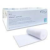 Mullbinden 6cm x 4m - 20 Stück Elastische Binde Fixierbinde - Latexfreies Verbandsmaterial - elastischer Verband mit 80% Dehnbarkeit