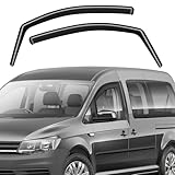 GEARMONSTER Windabweiser kompatibel mit VW Caddy 2005-2018 Autofenster Regenschutz Regenabweiser Integrierte Deflektoren Integrierter Windabweiser, 2 Stück, Schwarz
