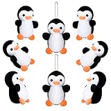 Skylety 8 Stück 10 cm Mini Pinguin Schlüsselanhänger Plüsch Pinguin Kuscheltiere Süße Kleine Gefüllte Pinguin Anhänger Hängende Pinguin Ornamente aus Filz für Winter Geburtstag (Schwarz)