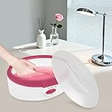 Elektrisches Wachsbad 2.3L mit Thermostat - Paraffinbad für Hände & Füße, 265W Schnellaufheizung, Transparenter Deckel & Sicherheitsgitter, 220V für Zuhause