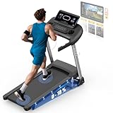 Kitopa Laufband für Zuhause, Treadmill bis 7PS und 20 KM/H(12 MP/H), Profi Große Lauffläche Laufband mit 18 Steigung, Laufbander Klappbar mit interaktivem LCD-Display & Bluetooth, bis 160KG