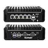 Glovary Firewall Mini PC J6413 4 Core, 5 x i226V 2.5GbE LAN Fanless OPNsense Micro Appliance, Barebone, AES-NI, Router Industrial Computer Hardware, 2 x DDR4, 2 x RS232 COM, 2 x SATA3.0, 3 Display