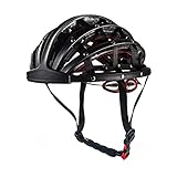 Heemtle Faltbare Fahrradhelm Leichte Einstellbare Tragbare Sicherheit Fahrradhelme City Bike Sport Freizeit Fahrradhelm Schwarz (Einstellbar: 56 cm-62 cm)