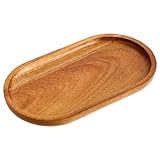 GEEHUA Serviertablett aus Akazienholz, 18 x 10 cm Naturholz Servierbrett ovaler Küchenteller Badezimmer Tablett Wurstteller für Party Abendessen Hochzeit Essen Obst Snacks Vorspeisen Couchtisch