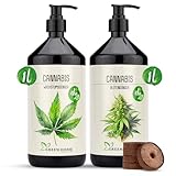 Green Home Hanf- & Cannabis-Dünger Konzentrat Set - 1L Wachstumsdünger, 1L Blütendünger & 5 Quelltöpfe. Für 290L Wasser, Indoor/Outdoor/Autoflower. Ideal NPK-Balance, Mineralische Nährstoffe