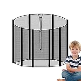 Trampolin-Umzäunungsnetz | Trampolin-Sicherheitsnetz für runden Rahmen – wetterbeständiges, UV-beständiges, hochdichtes, atmungsaktives Gehegenetz für Kinder und Jugendliche